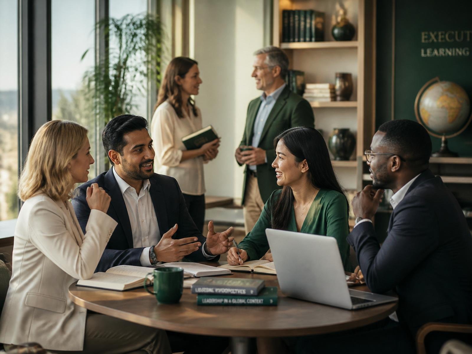 Diverse global professionals in seminar at Global Leader HUB